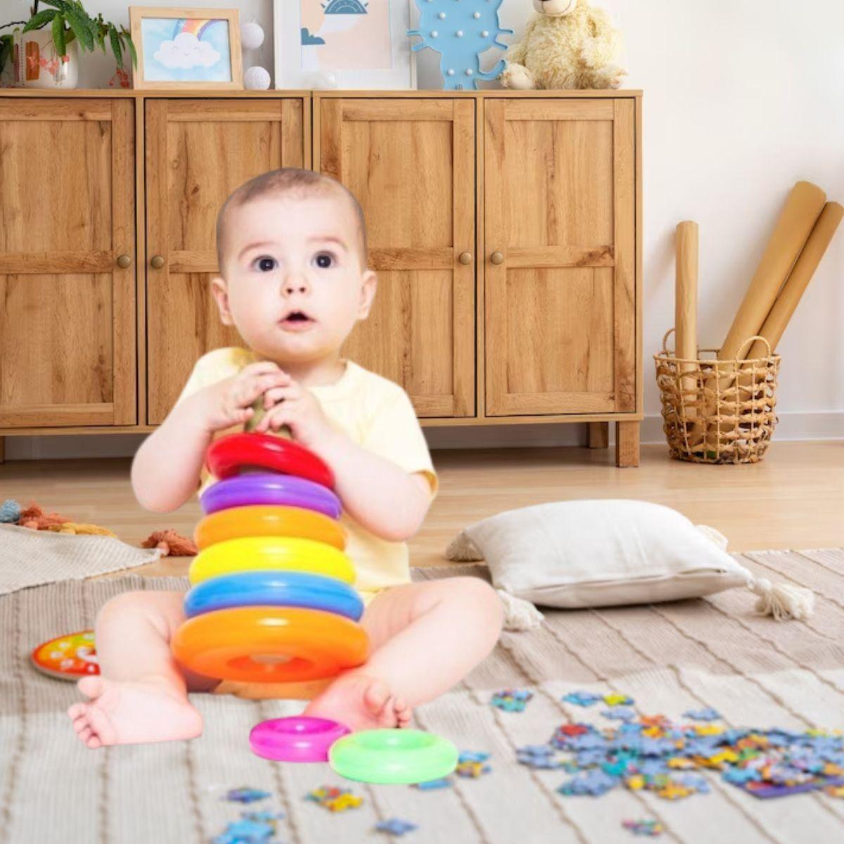 SET 2 JUEGUETE DESARROLLO TORRE BOLAS RODANTES BEBES LAU-3