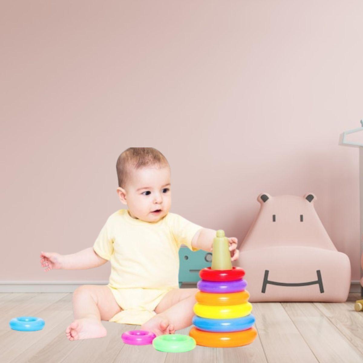 SET 2 JUEGUETE DESARROLLO TORRE BOLAS RODANTES BEBES LAU-4