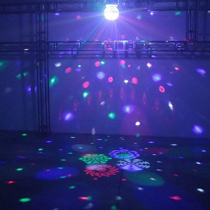 Bola Cristal Giratoria LED Sonido Estroboscópica Fiesta Lau-1