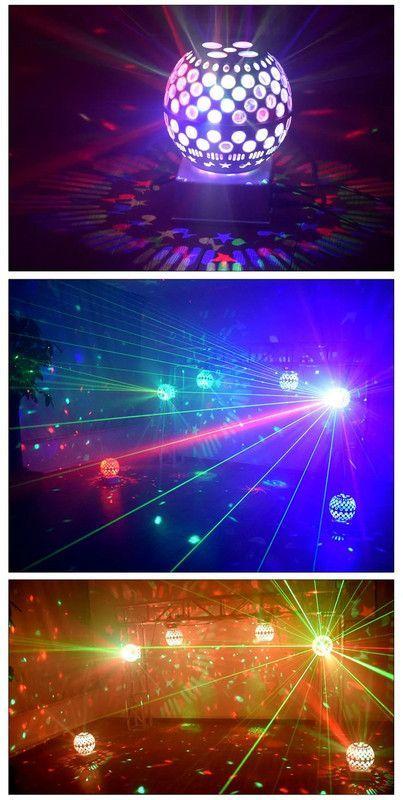 Bola Cristal Giratoria LED Sonido Estroboscópica Fiesta Lau-4