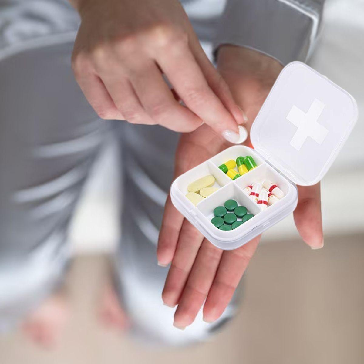 SET 6 PASTILLERO PLASTICO 4 COMPARTIMIENTOS MEDICAMENTOS LAU-6