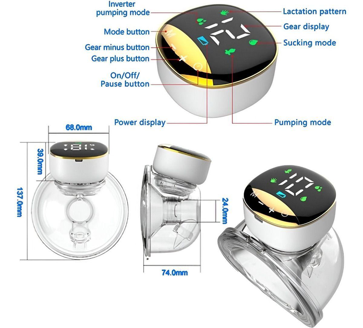 Sacaleche Extractor Leche Portátil Inalámbrico Ligero Jhn-5