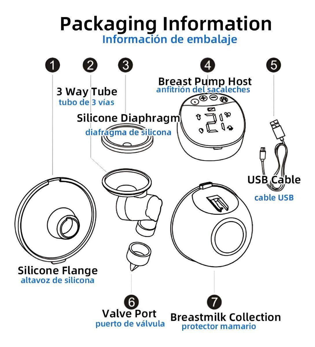 Sacaleche Extractor Leche Portátil Inalámbrico Ligero Jhn-9