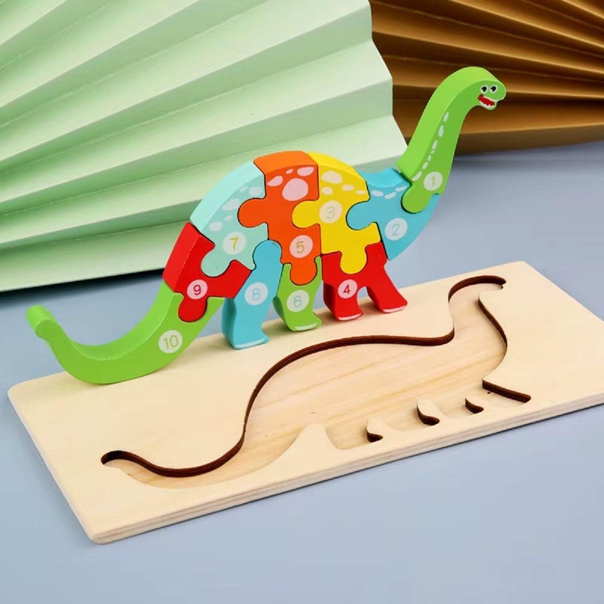 Set 5 Puzzles Rompecabezas 3D Madera Animales Niños Lau-3