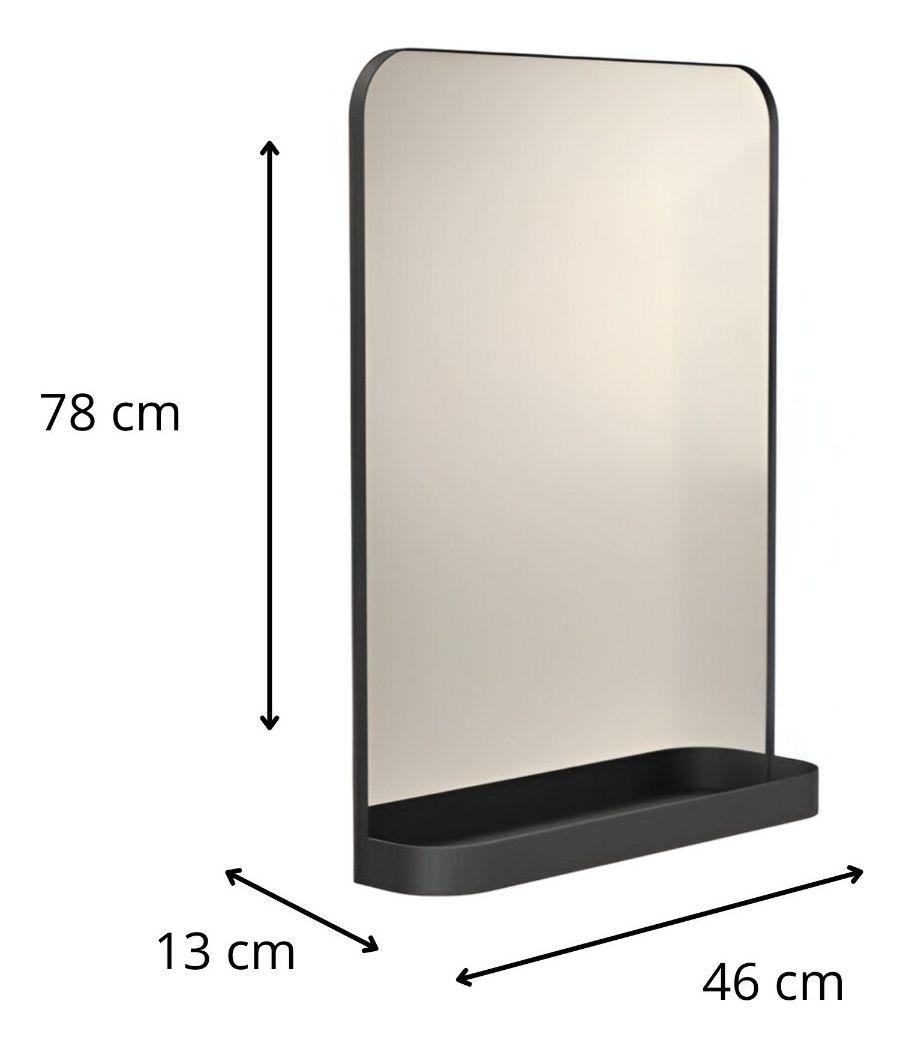 Espejo Pared Rectangular Estante Marco Redondeado Jhn-9