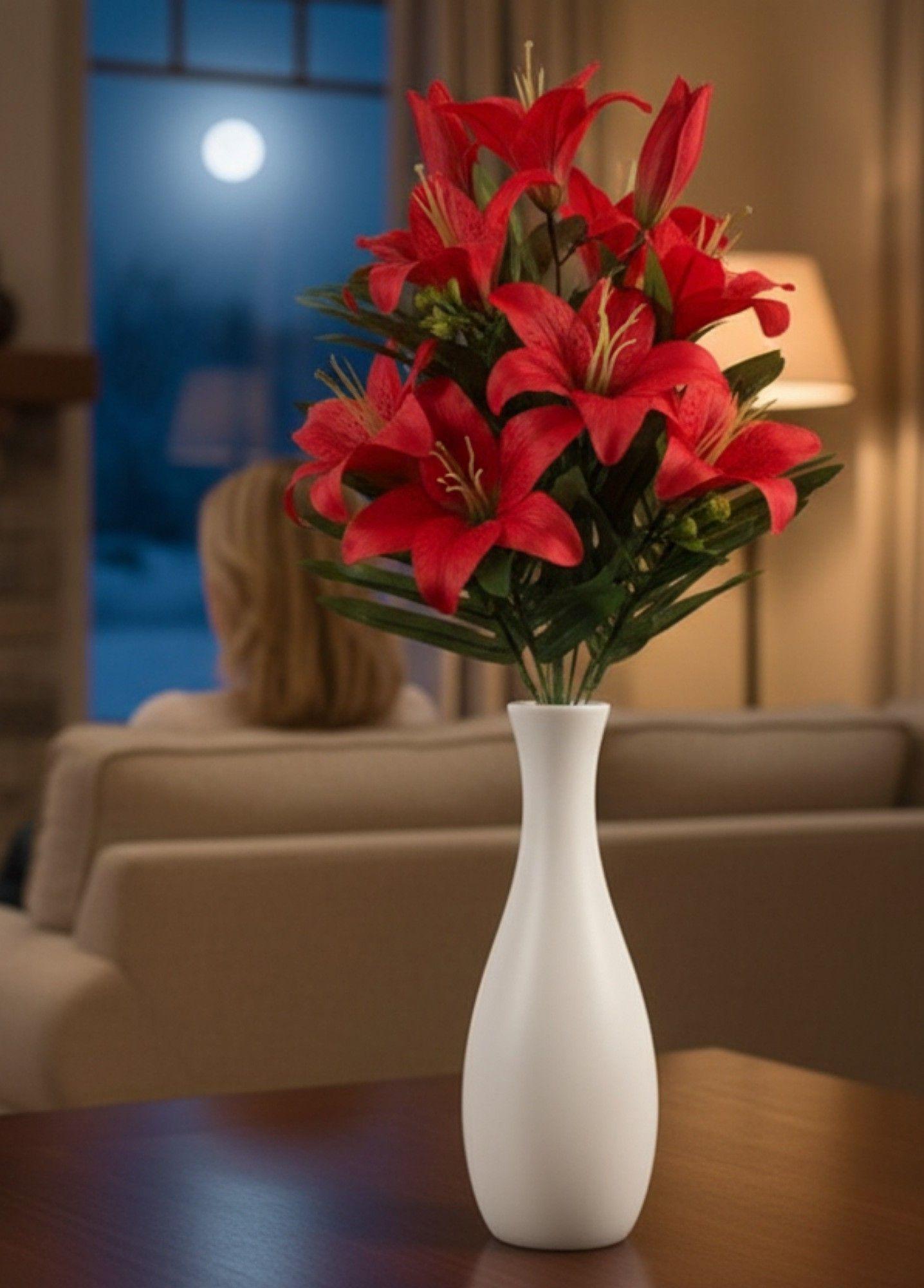 Set 2 Flores Artificiales Ramo Lirios Decoración Adorno Jhn-3