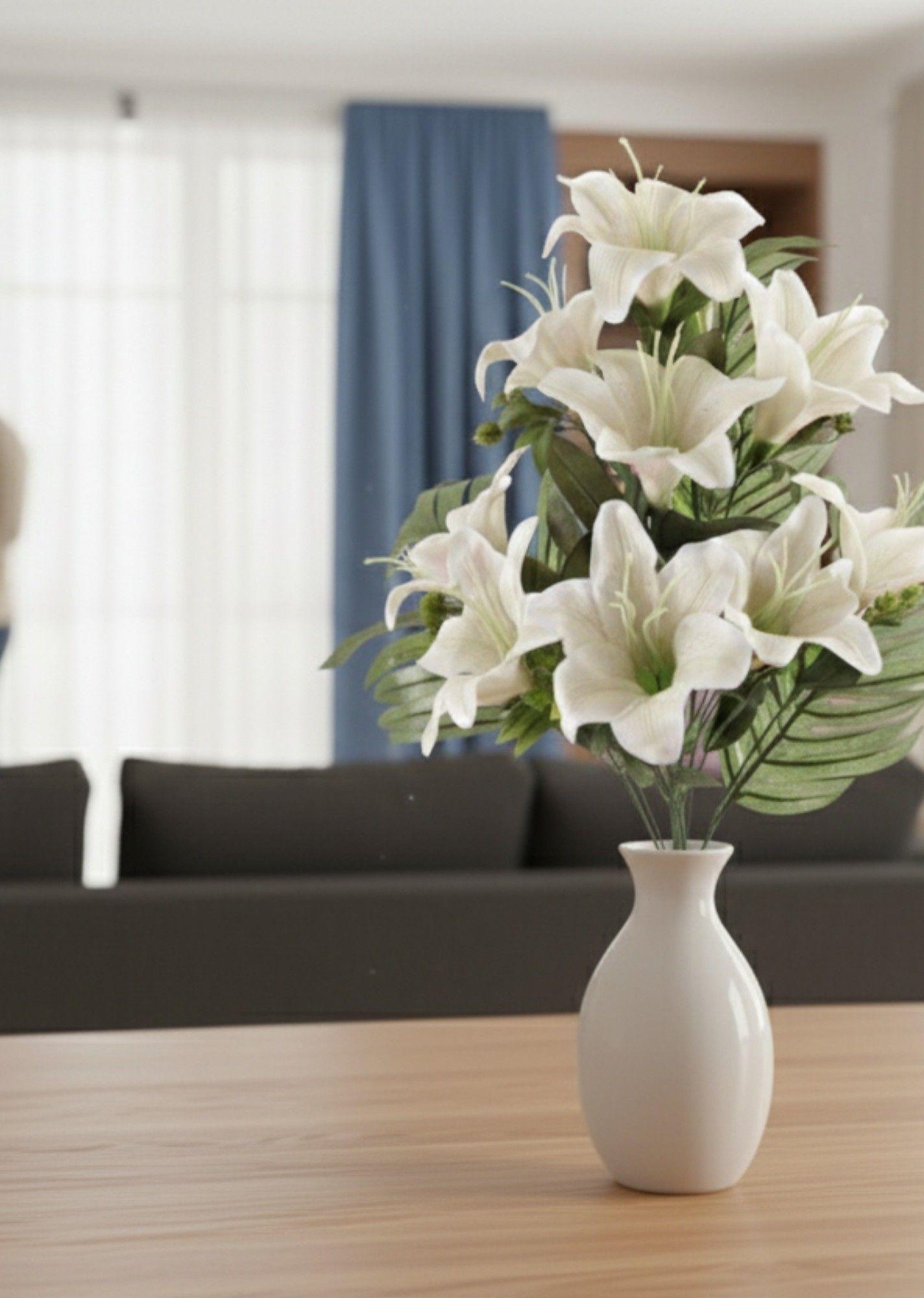 Set 2 Flores Artificiales Ramo Lirios Decoración Adorno Jhn-4