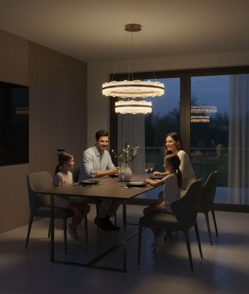 Lámpara Decorativa Colgante Anillos Luminosos Techo Jhn-4