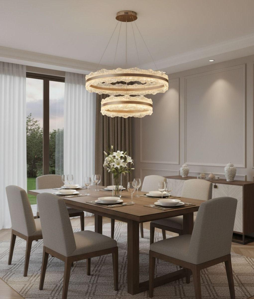 Lámpara Decorativa Colgante Anillos Luminosos Techo Jhn-7