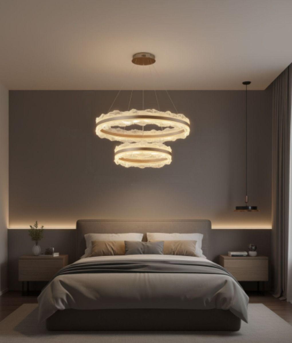 Lámpara Decorativa Colgante Anillos Luminosos Techo Jhn-9