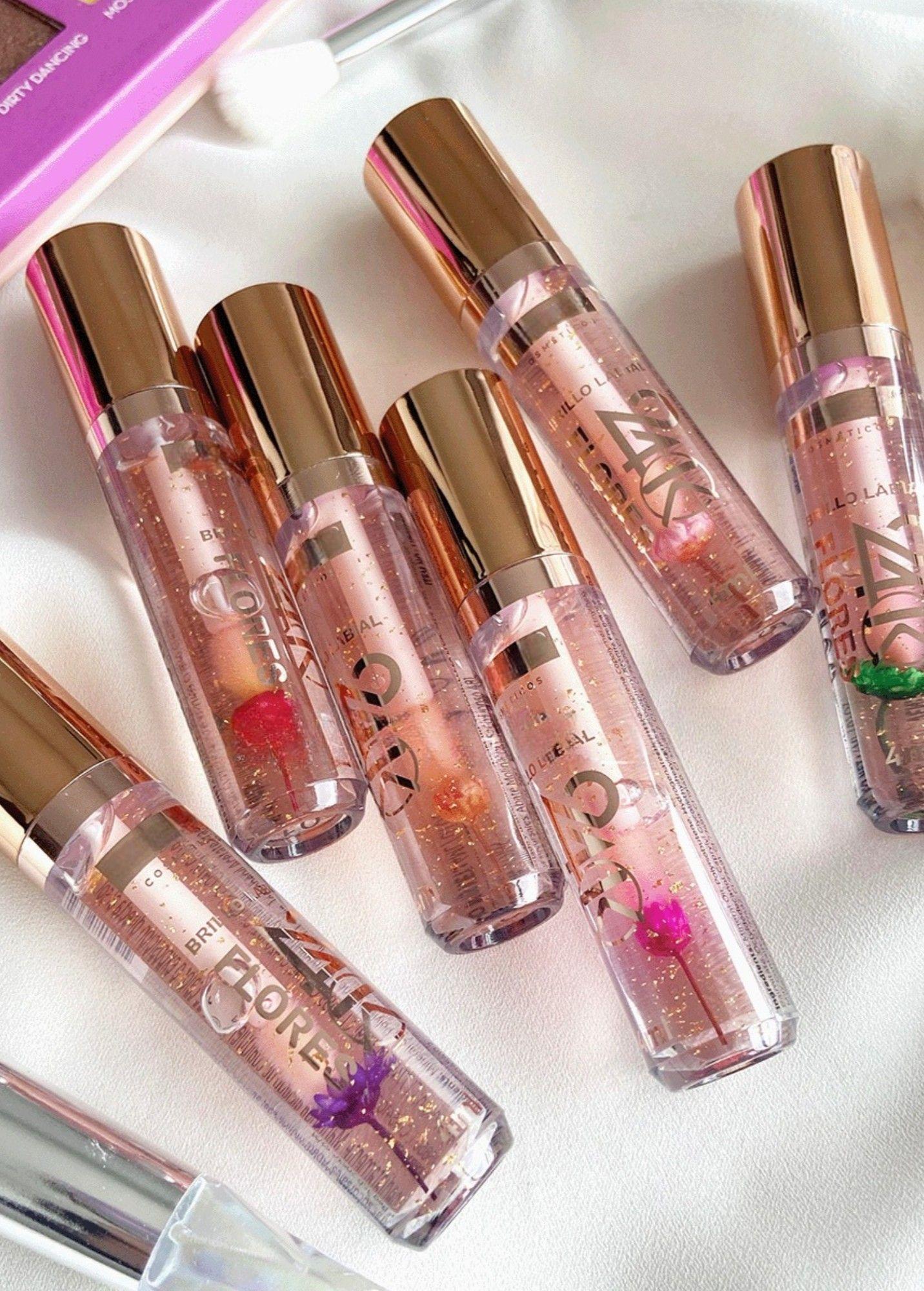 Set 3 Brillo Labial 24K Flores Hidrata Nutre Jhn-7