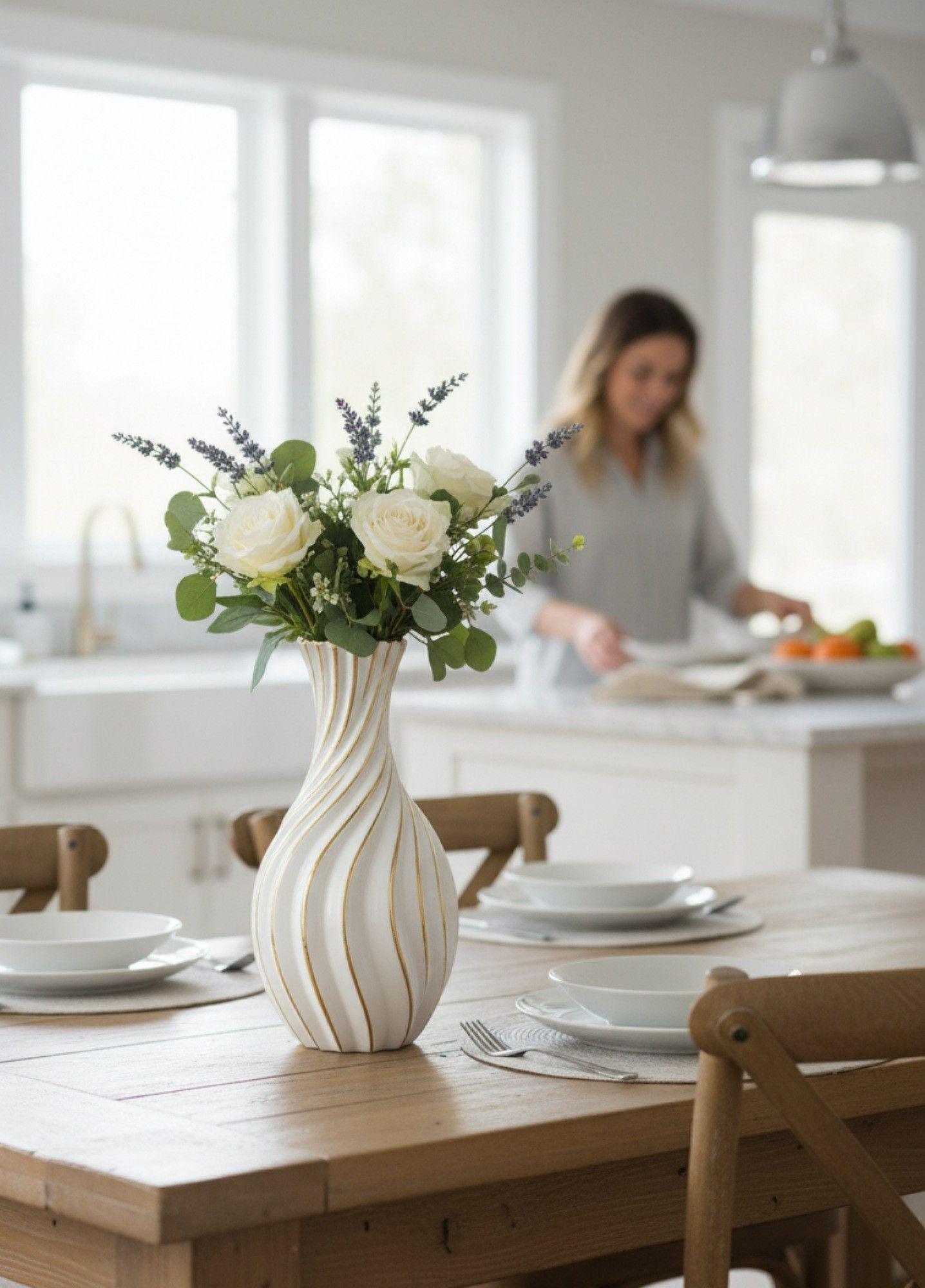 Florero Decorativo Jarrón Escultural Diseño Remolino Jhn-2