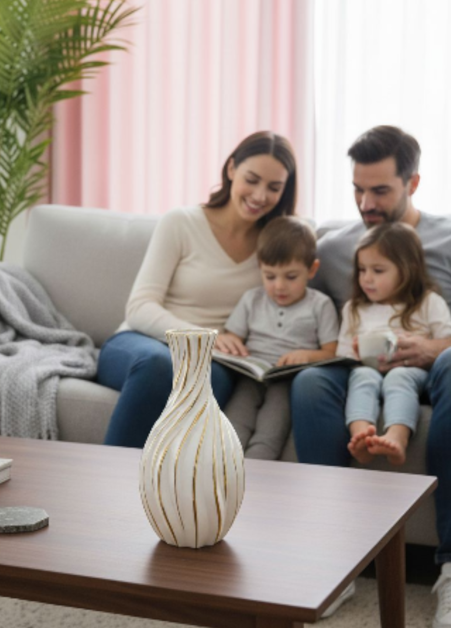 Florero Decorativo Jarrón Escultural Diseño Remolino Jhn-4