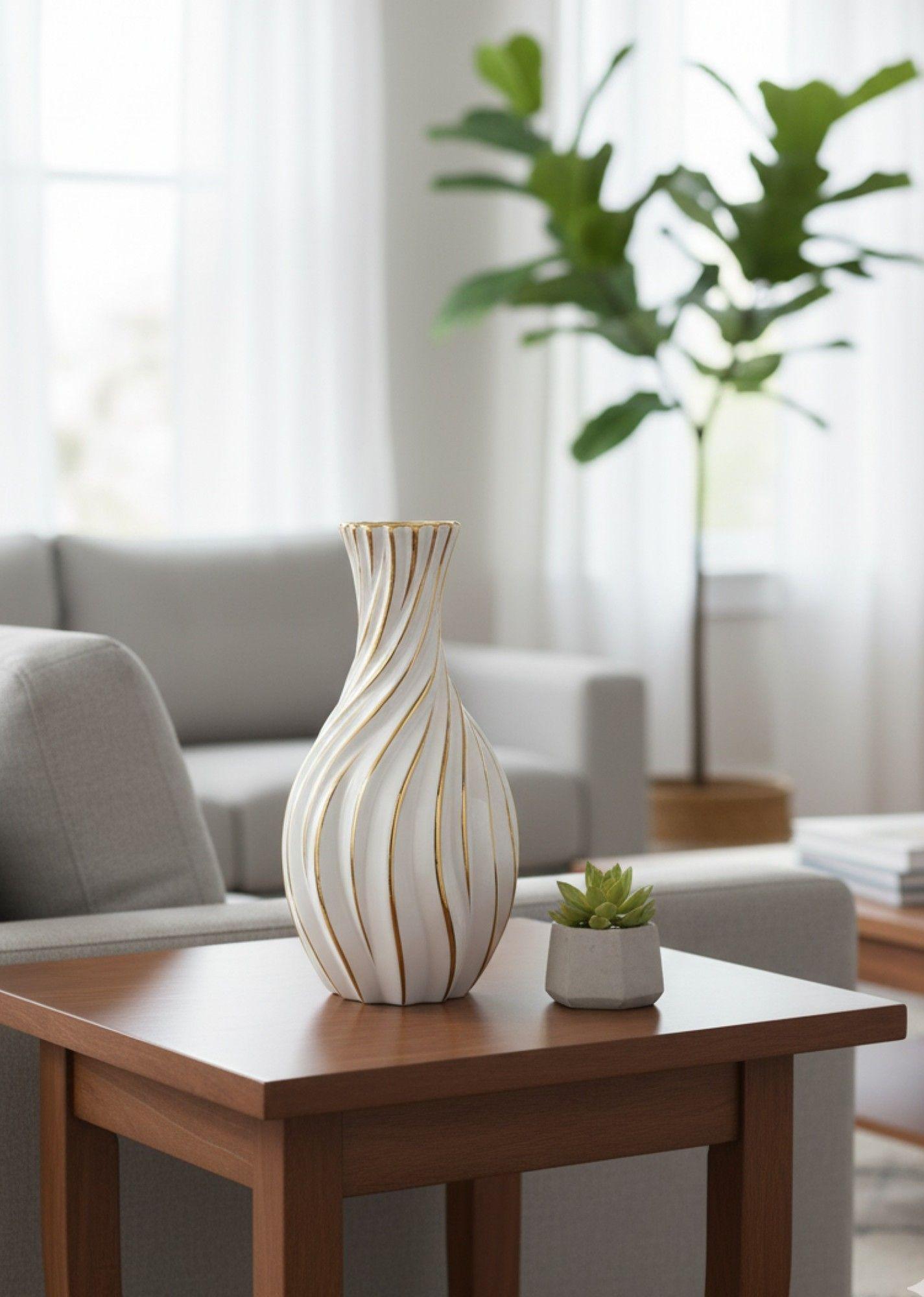 Florero Decorativo Jarrón Escultural Diseño Remolino Jhn-5