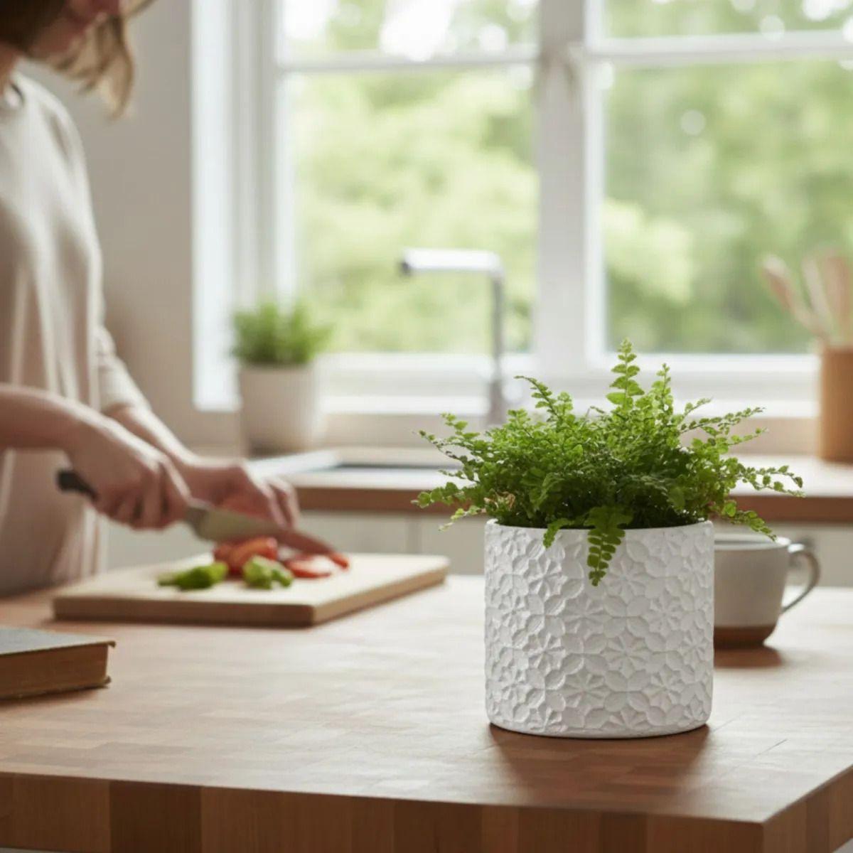 Maceta Decorativa Diseño Floral Macetero Estilo Nórdico Jhn-5