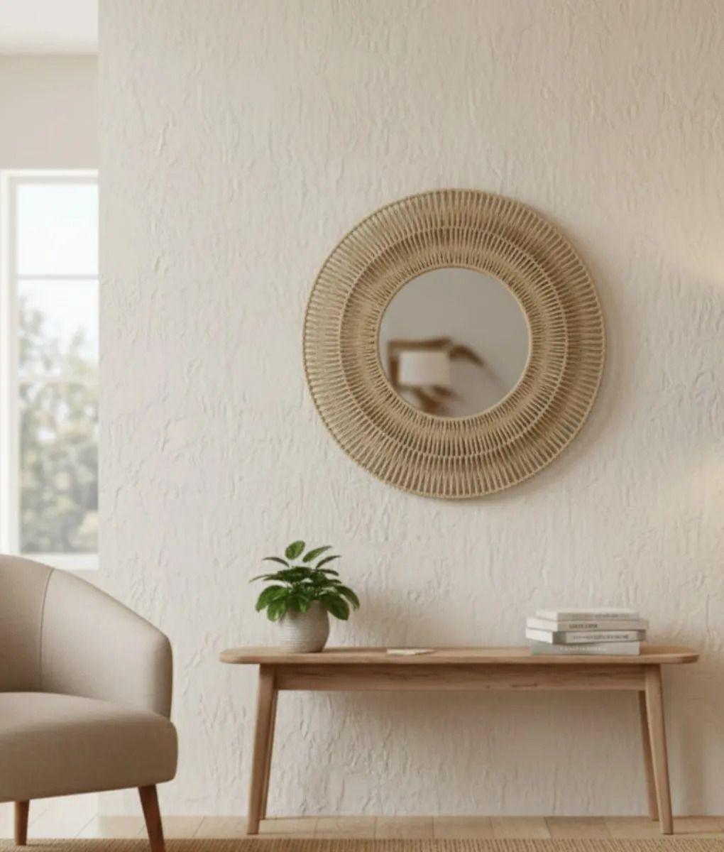 Espejo Decorativo Pared Estilo Artesanal Bohemio Jhn-6