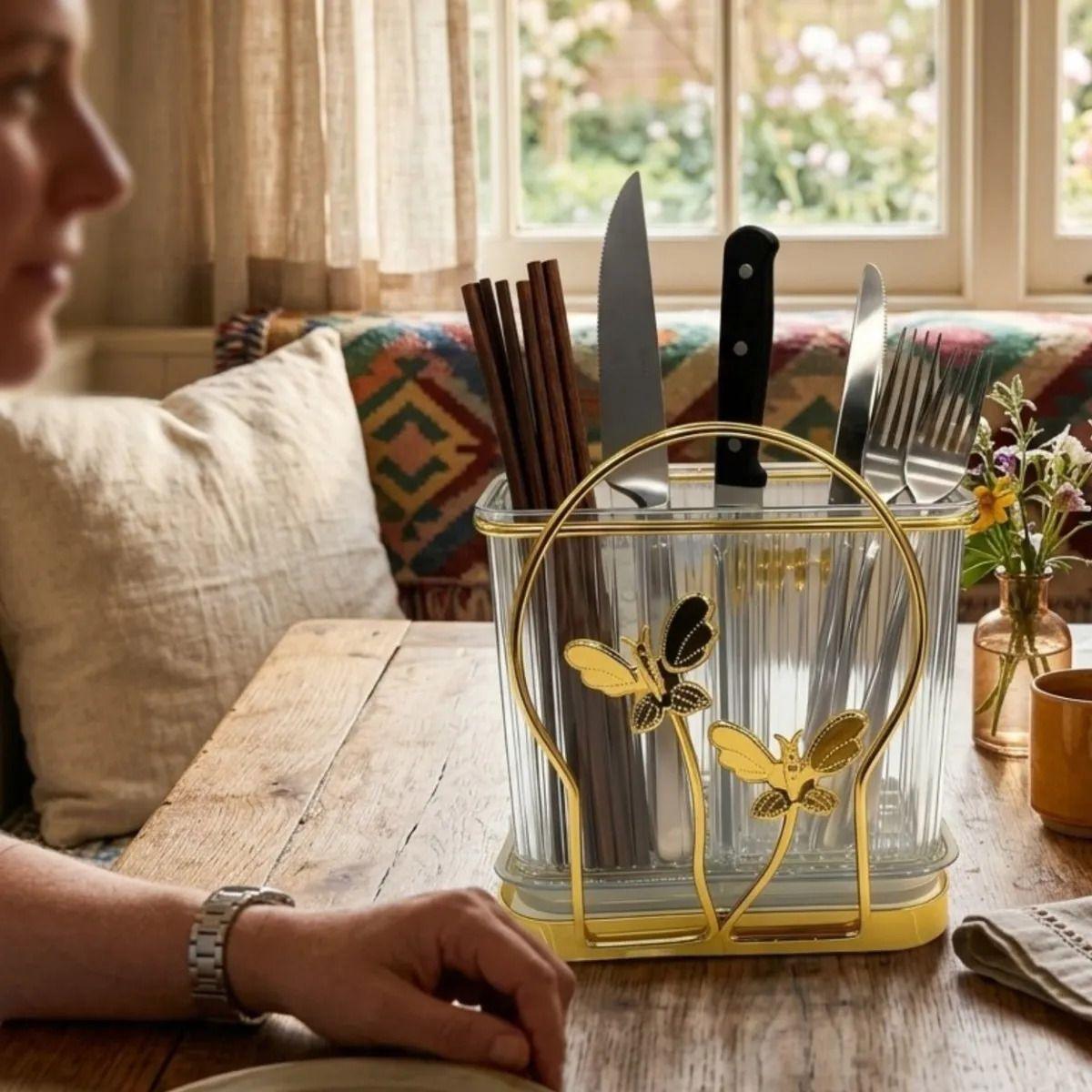 Organizador Cubiertos Utensilios Elegante Mariposas ALJ-5