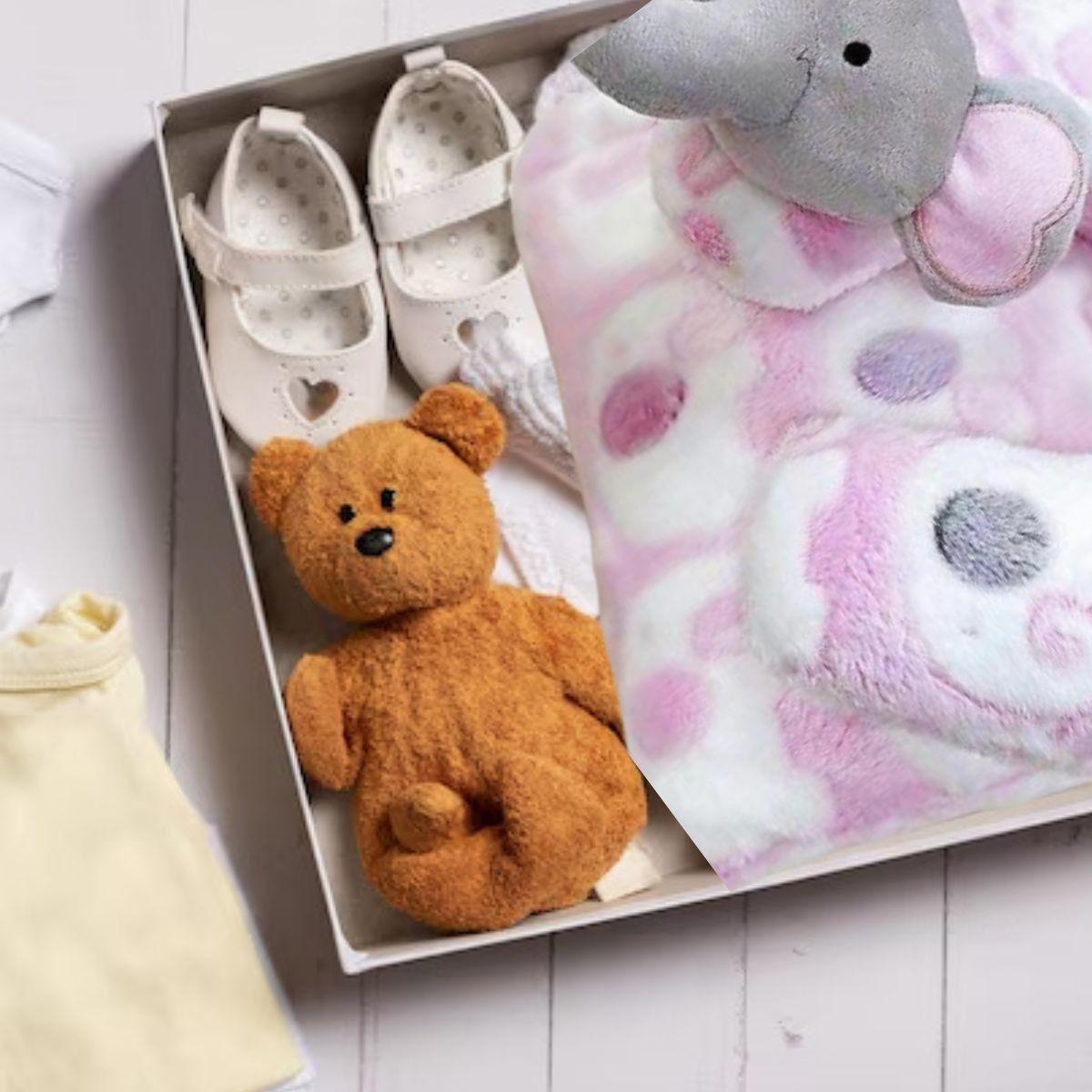 SET DE MANTA FRAZADA POLAR + COJIN CERVICAL SUAVE BEBE LAU-2