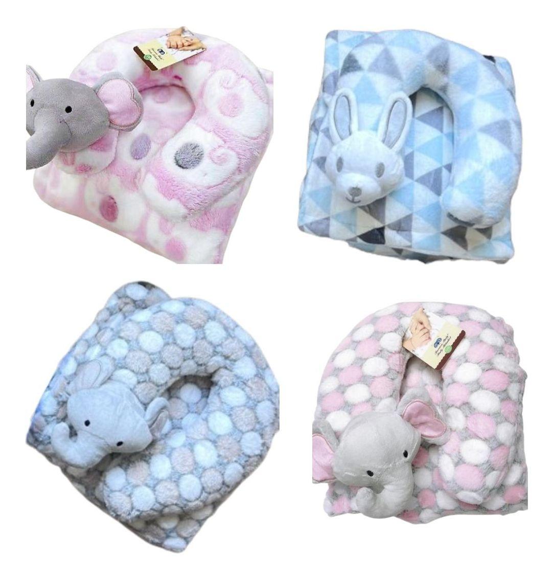 SET DE MANTA FRAZADA POLAR + COJIN CERVICAL SUAVE BEBE LAU-4