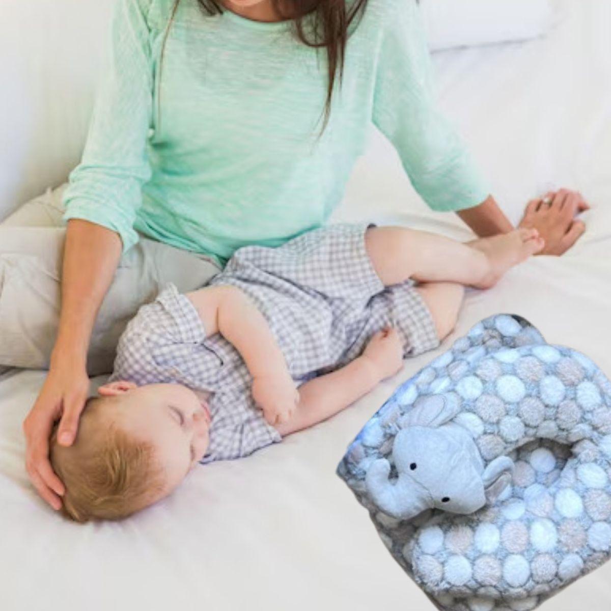 SET DE MANTA FRAZADA POLAR + COJIN CERVICAL SUAVE BEBE LAU-5