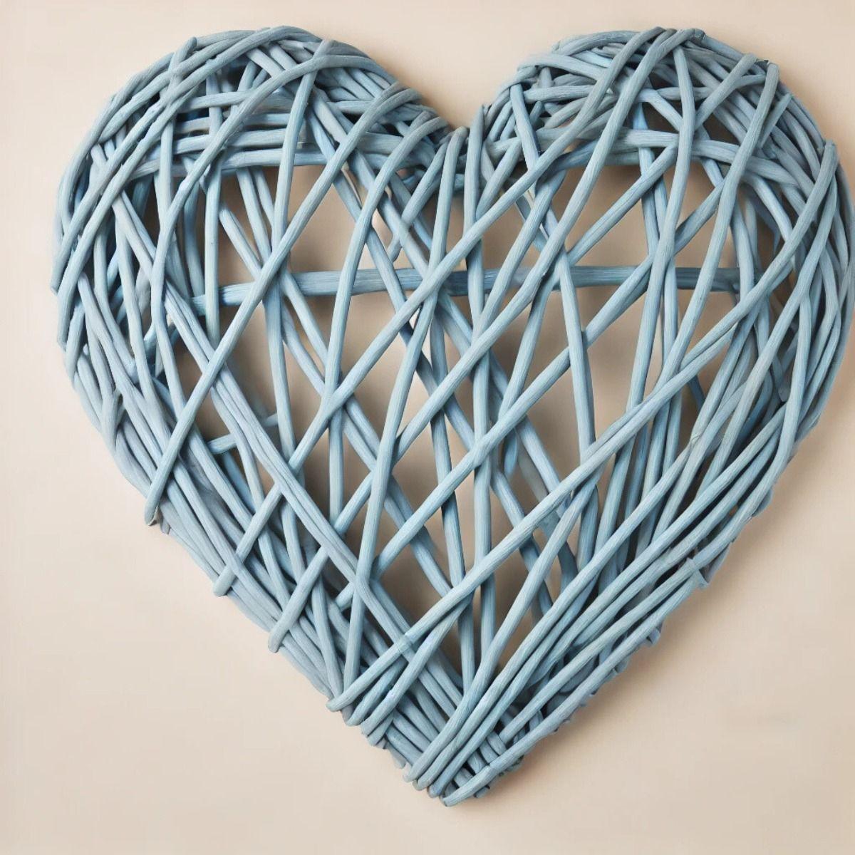 Set de 5 Corazón Decorativo Mimbre Pared Colgante 20cm Jhn-5