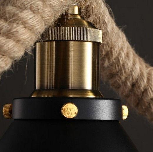 Lampara Colgante Araña Interior Cáñamo Retro Bar Hogar Lau-3