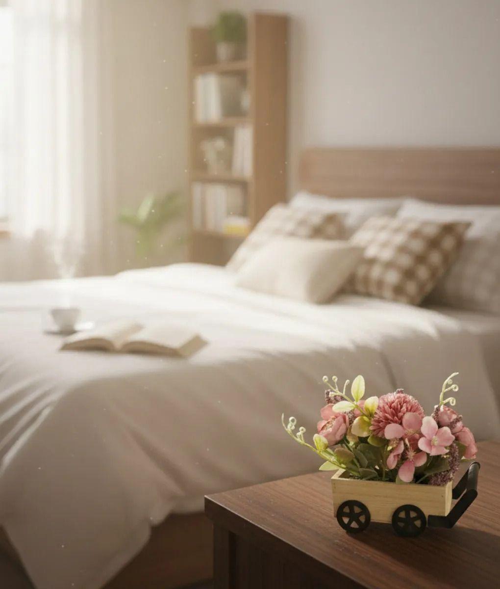 Planta Decorativa Artificial Carretilla Campo Floral Jhn-7