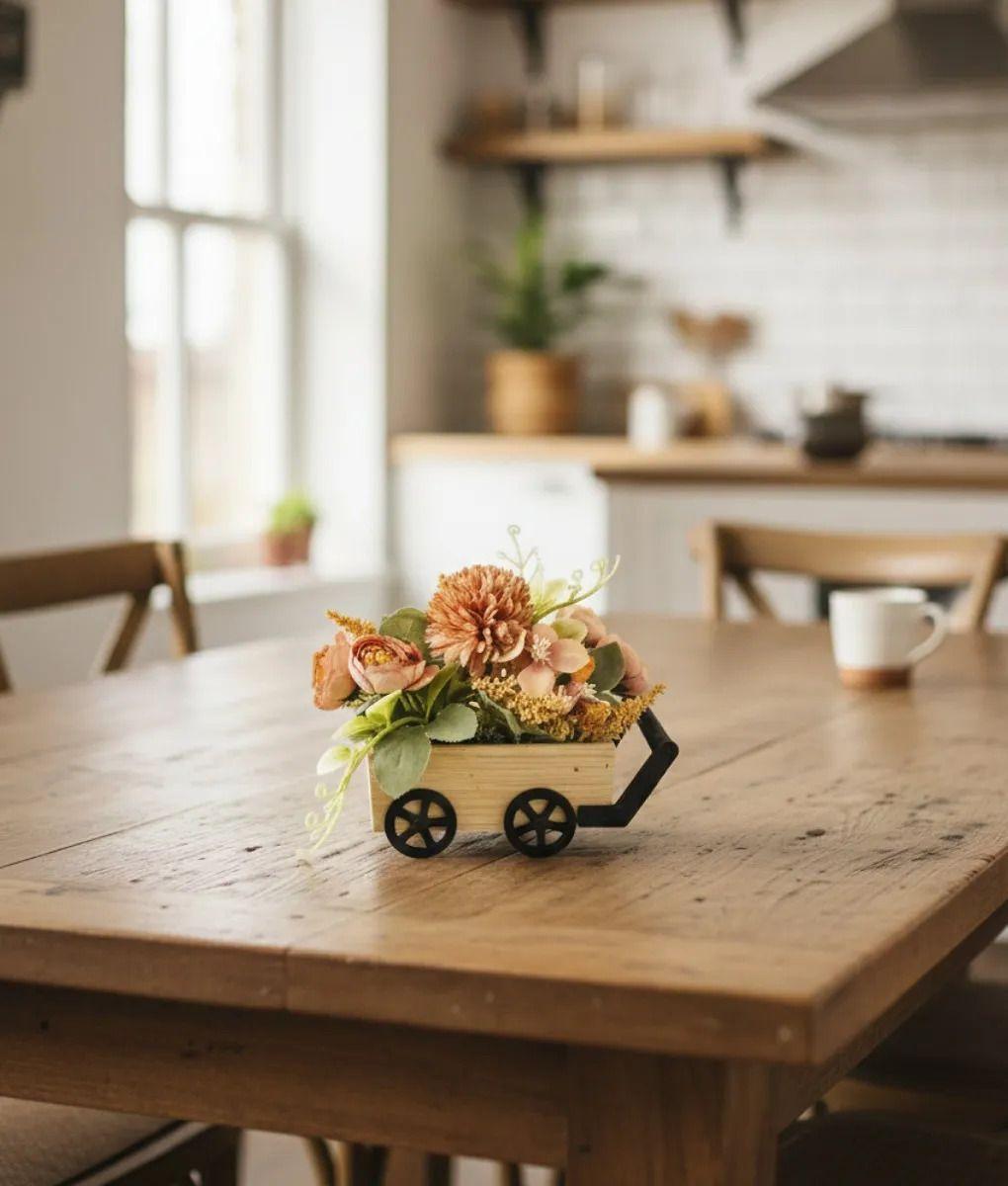 Planta Decorativa Artificial Carretilla Campo Floral Jhn-9