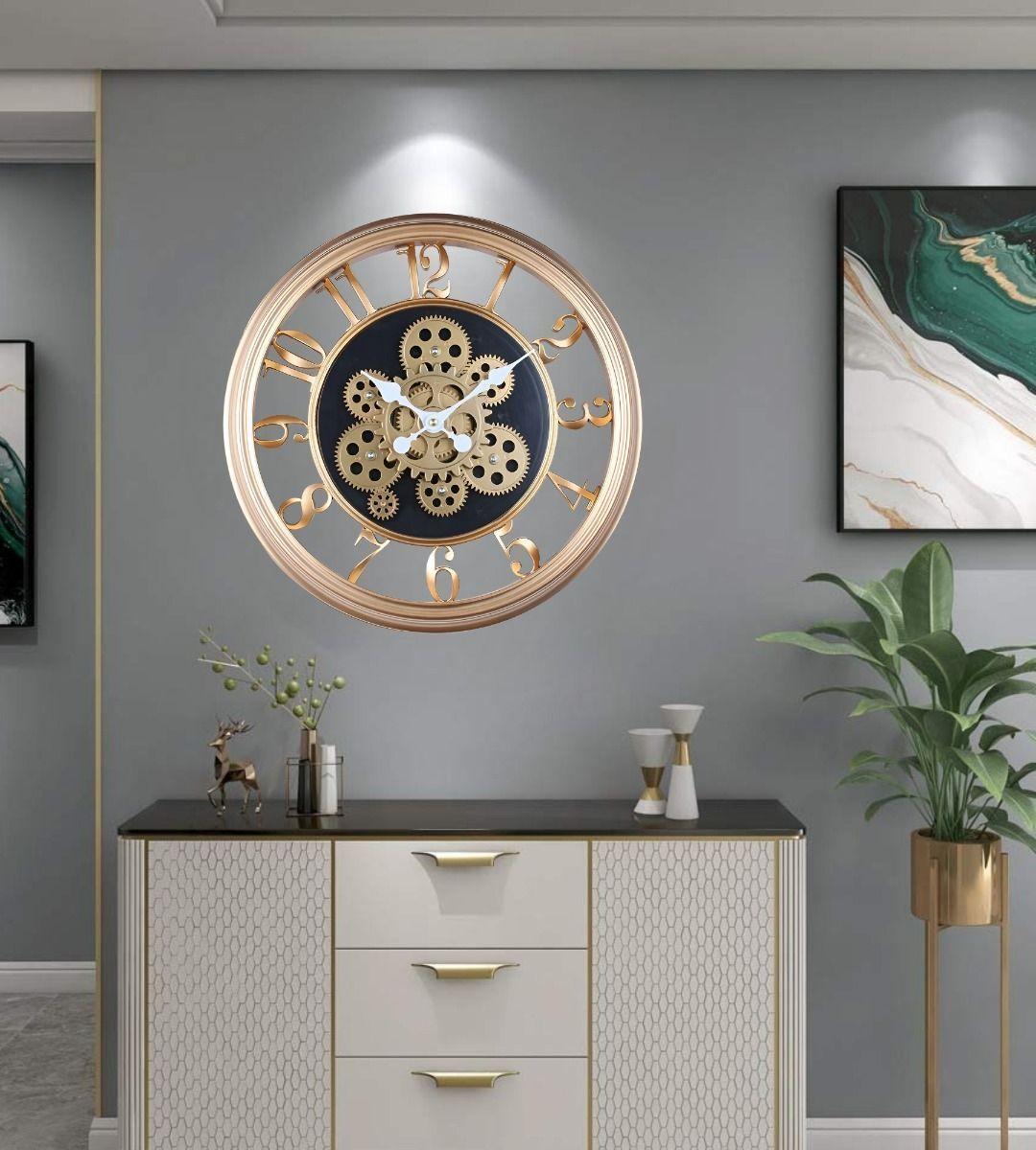 Reloj Pared Decorativo Retro 3D Engranaje Redondo Hogar Jhn-9