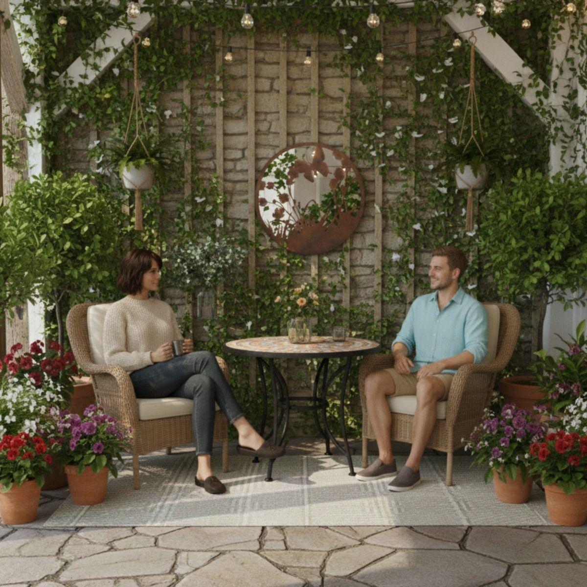 Espejo Decorativo Pared Armonía Jardín Adorno Moderno Jhn-5