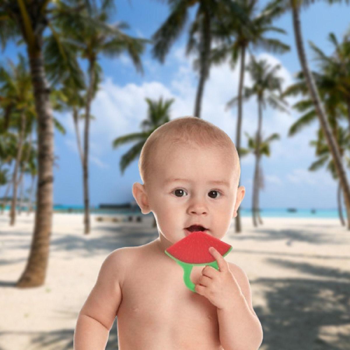 Set 7 Mordedor Diseño Frutas Silicona Alivio Bebes Lau-5