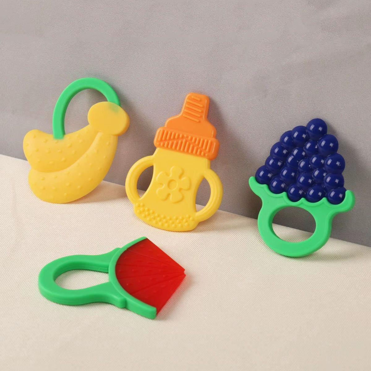 Set 7 Mordedor Diseño Frutas Silicona Alivio Bebes Lau-8