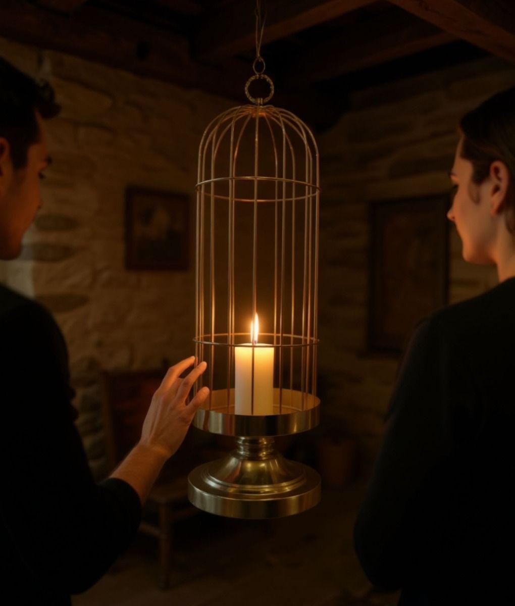 Portavelas Decorativo Jaula Soporte Adorno Moderno Jhn-3