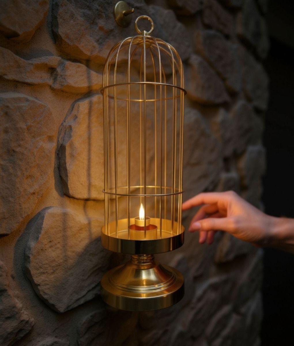 Portavelas Decorativo Jaula Soporte Adorno Moderno Jhn-4