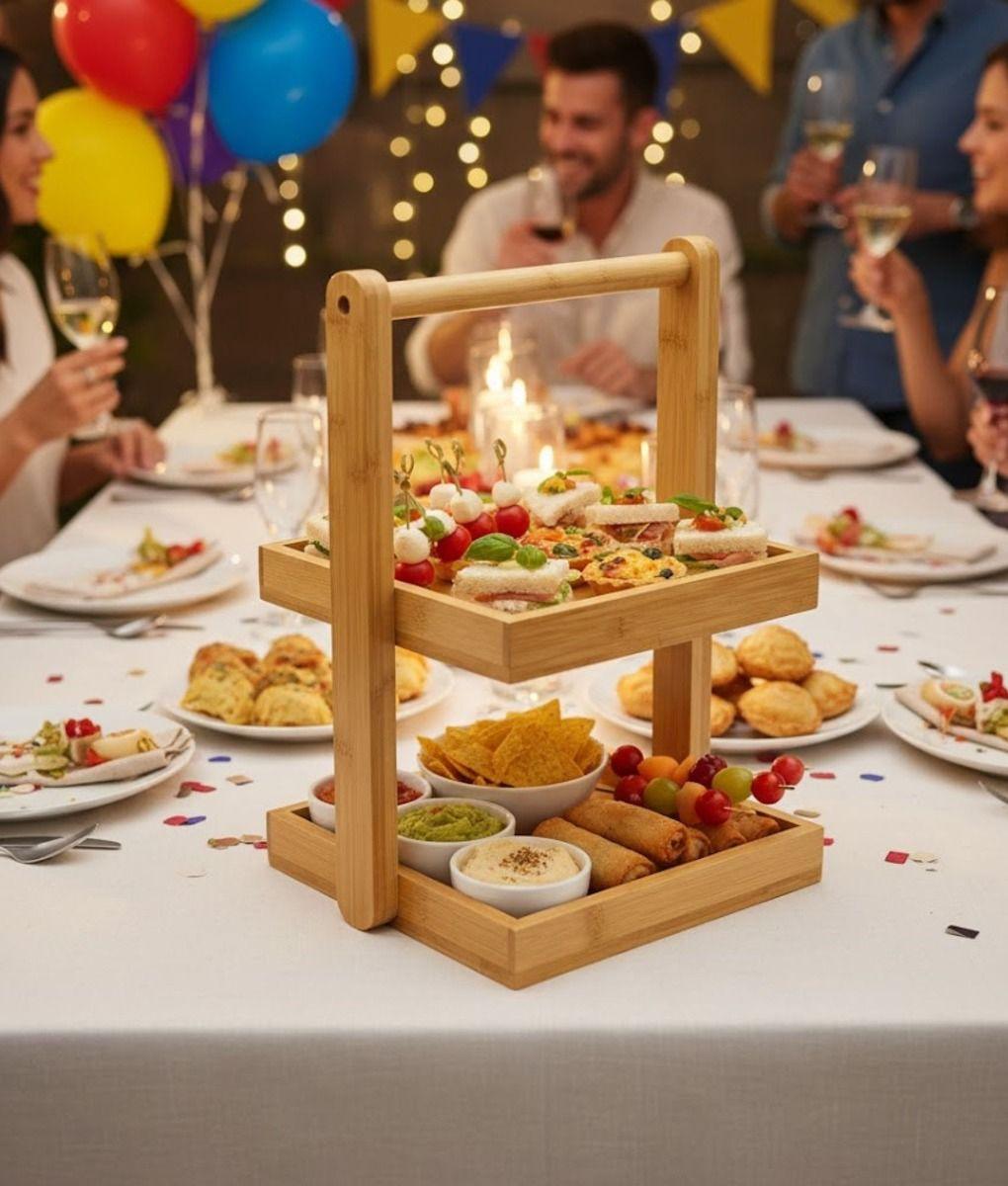 Bandeja Decorativa Organizador Versátil 2 Niveles Asa Jhn-3