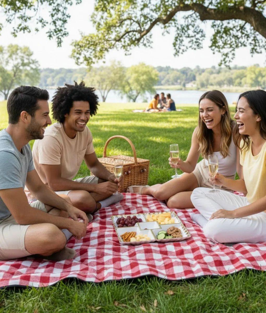 Bandeja Decorativa Servicio Cuadrada Compartimentos Jhn-5