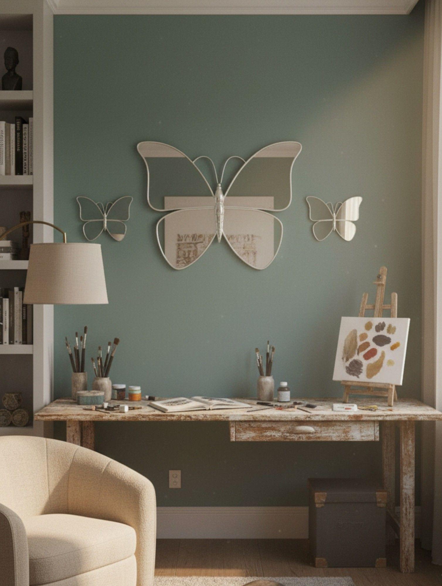Set 3 Espejo Decorativo Pared Mariposa Funcional Hogar Jhn-5
