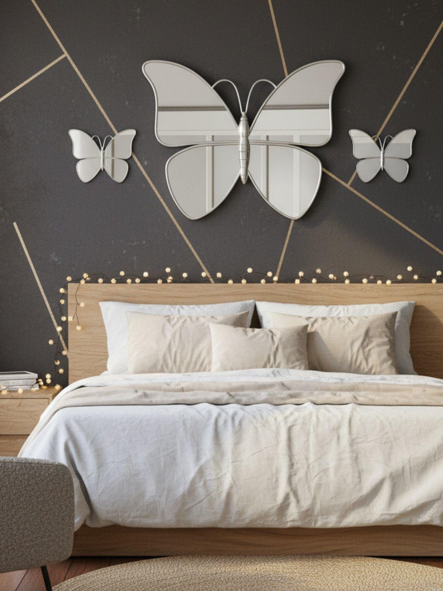 Set 3 Espejo Decorativo Pared Mariposa Funcional Hogar Jhn-7