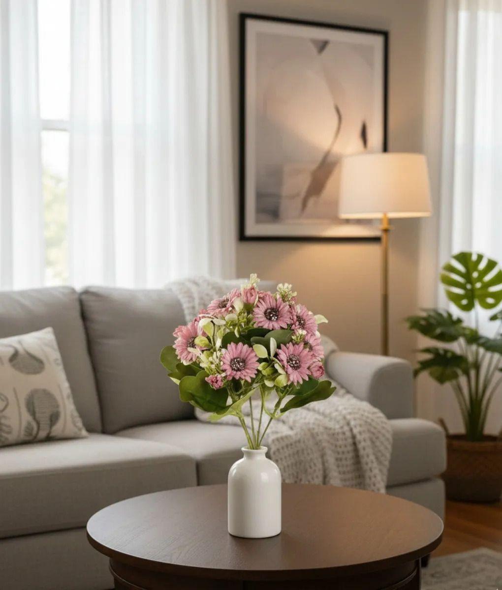 Set 4 Adorno Floral Artificial Decoración Ramo Elegante Jhn-7