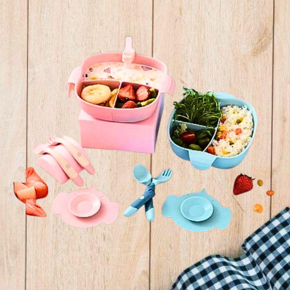 Plato Bombilla Tazon Succion Entrenamiento Bebes Lau-6