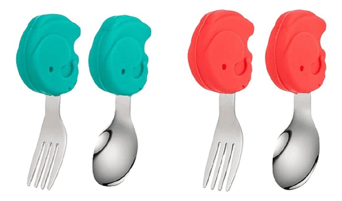 Set 3 Cubierto + Cuchara Entrenamiento Comida Bebes Lau-0