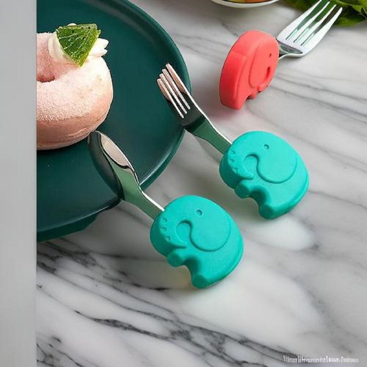 Set 3 Cubierto + Cuchara Entrenamiento Comida Bebes Lau-7