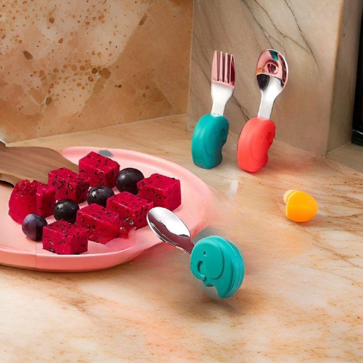 Set 3 Cubierto + Cuchara Entrenamiento Comida Bebes Lau-8