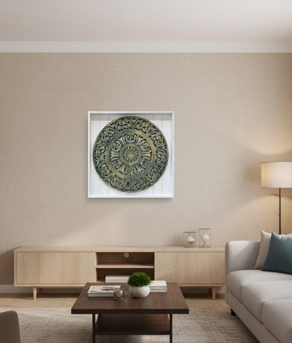 Decoración Pared Cuadro Arte Mural Mándala Contraste Jhn-8