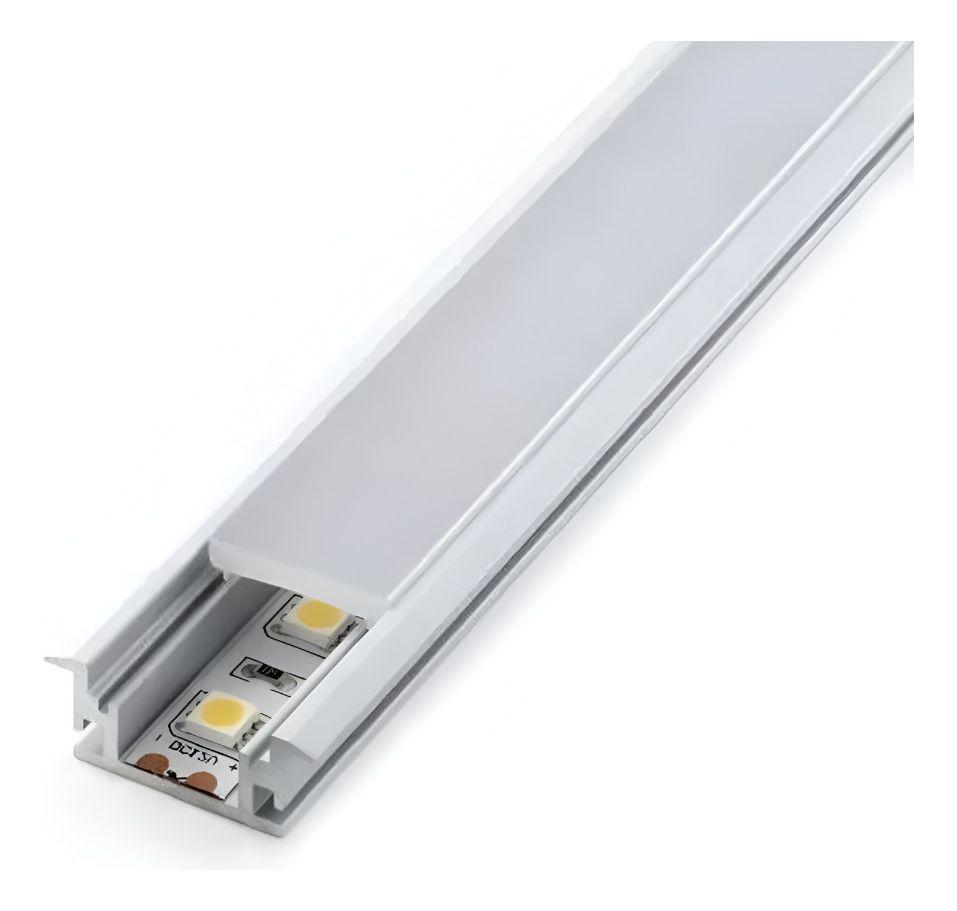 Perfil Embutir Piso Tiras LED 3 Mts Compacto Decoración Jhn-1