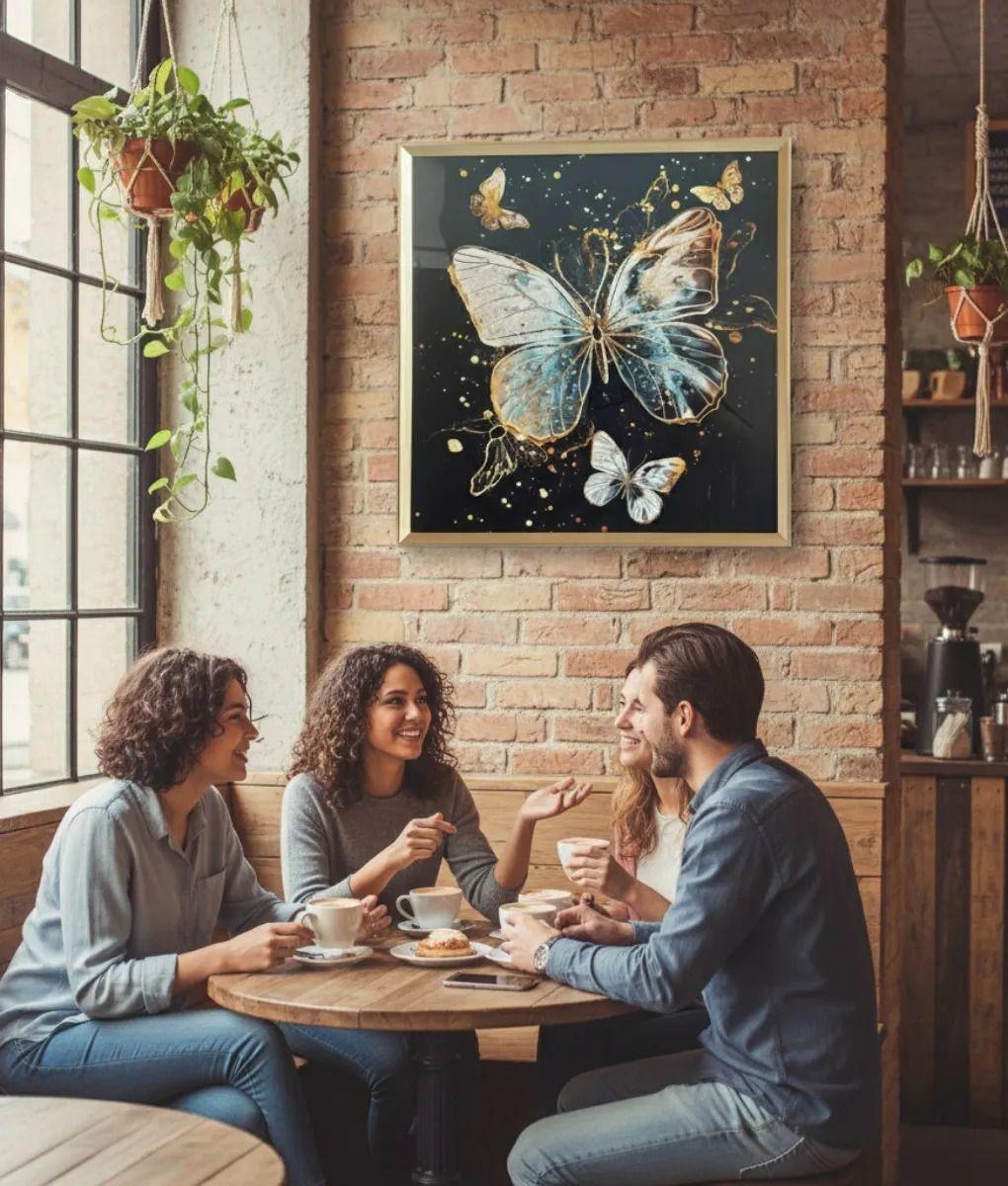 Cuadro Decorativo Pared Sinfonía Mariposas Cósmico Jhn-4