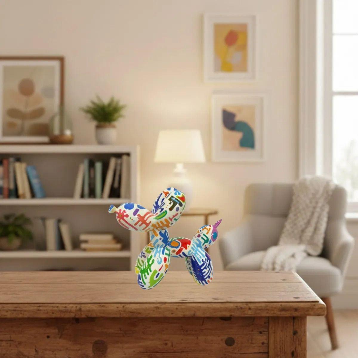 Figura Escultórica Perro Globo Adorno Mesa Escritorio ALJ-6