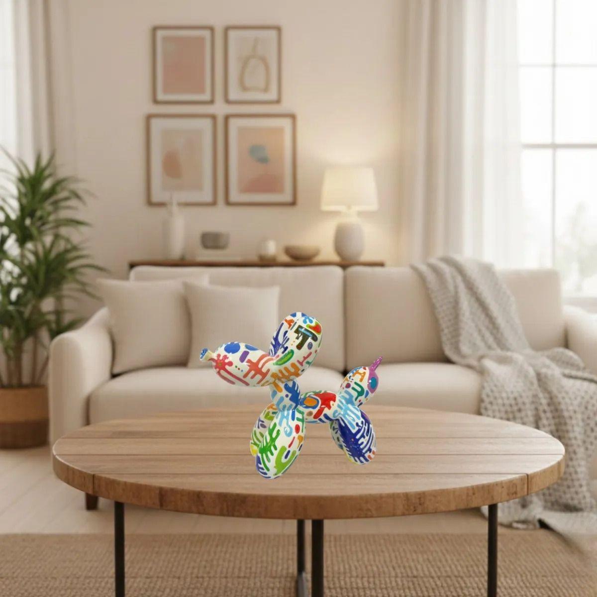 Figura Escultórica Perro Globo Adorno Mesa Escritorio ALJ-7
