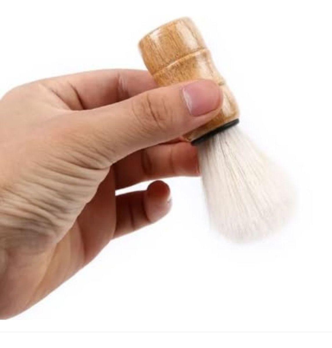 PACK 12 BROCHAS PARA BARBERIA MANGO DE MADERA AFEITADO LAU-6