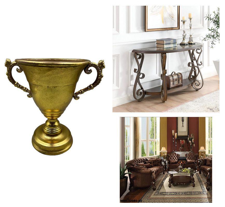 Maceta Metal Vintage Copa Decorativa Balcon Hogar Mesa Lau-2